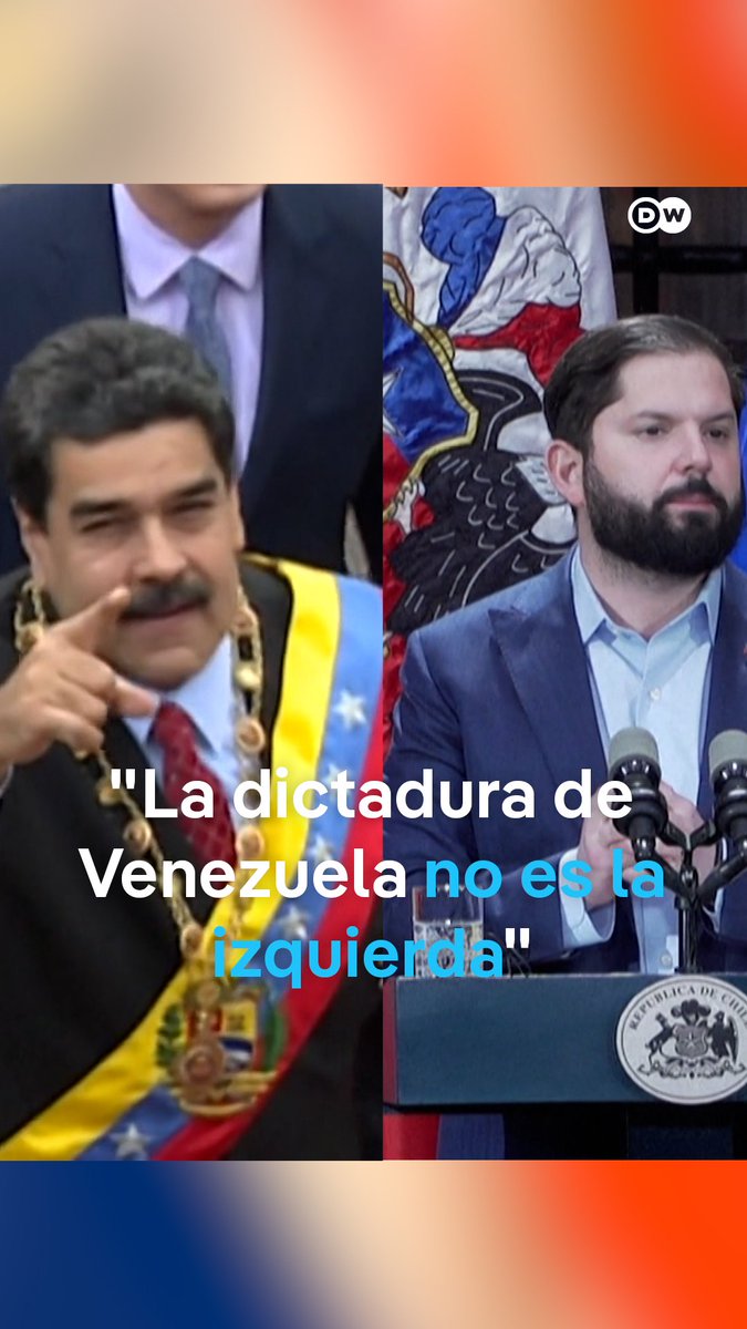 Boric, contundente El presidente chileno Gabriel #Boric se pronuncia firmemente contra el régimen de #Maduro, llamándolo por primera vez dictadura. Condena las violaciones de derechos humanos la persecusión a disidentes en #Venezuela. /e