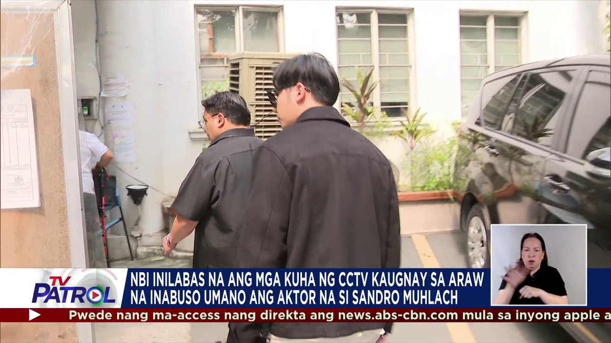 Inilabas ng NBI ang mga kuha sa CCTV noong araw na inabuso umano ang aktor na si Sandro Muhlach ng GMA Network independent contractors na sina Jojo Nones at Richard Cruz. Tugma umano ang mga CCTV footage sa salaysay at behavioral analysis ng NBI sa biktima.