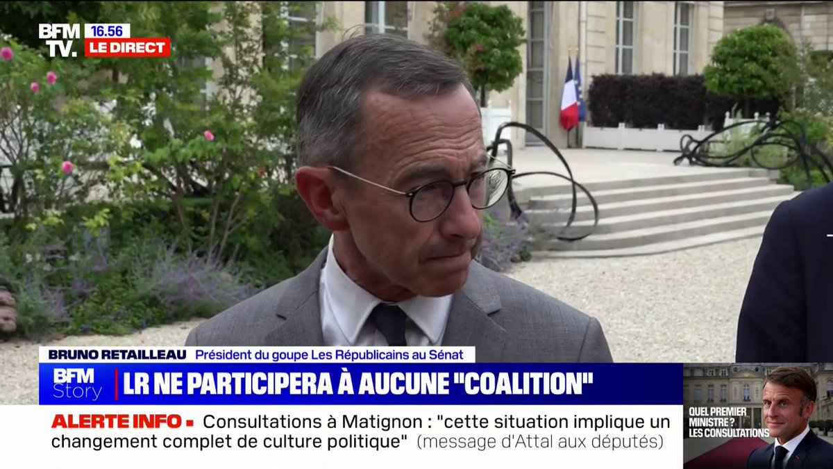 Bruno Retailleau: "Il est hors de question d'imaginer une présence de LFI dans un quelconque gouvernement"