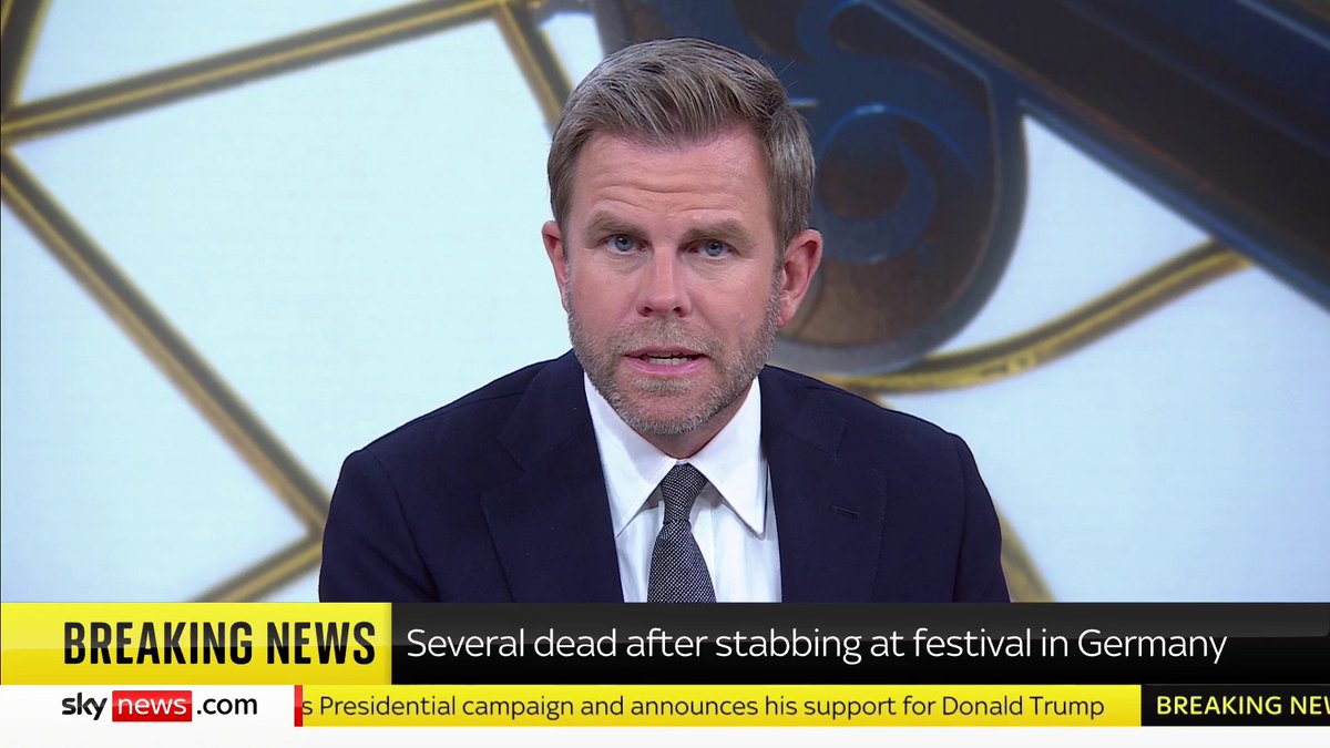 BREAKING: Several people were killed at a music festival in Solingen, West Germany, after a man launched a stabbing attack on bystanders. 📺 Sky 501, Virgin 602, Freeview 233 and YouTube