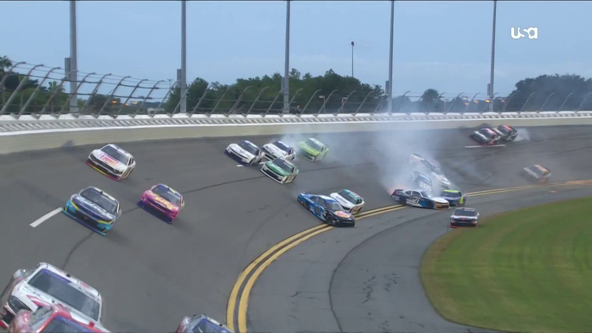 BIG CRASH ON LAP ONE IN THE XFINITY RACE! #NASCAR | USA Network