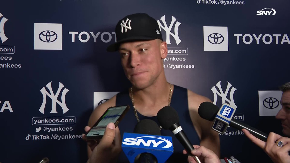 Aaron Judge was asked to evaluate his season so far: "We're in first place and that's all that matters right now."