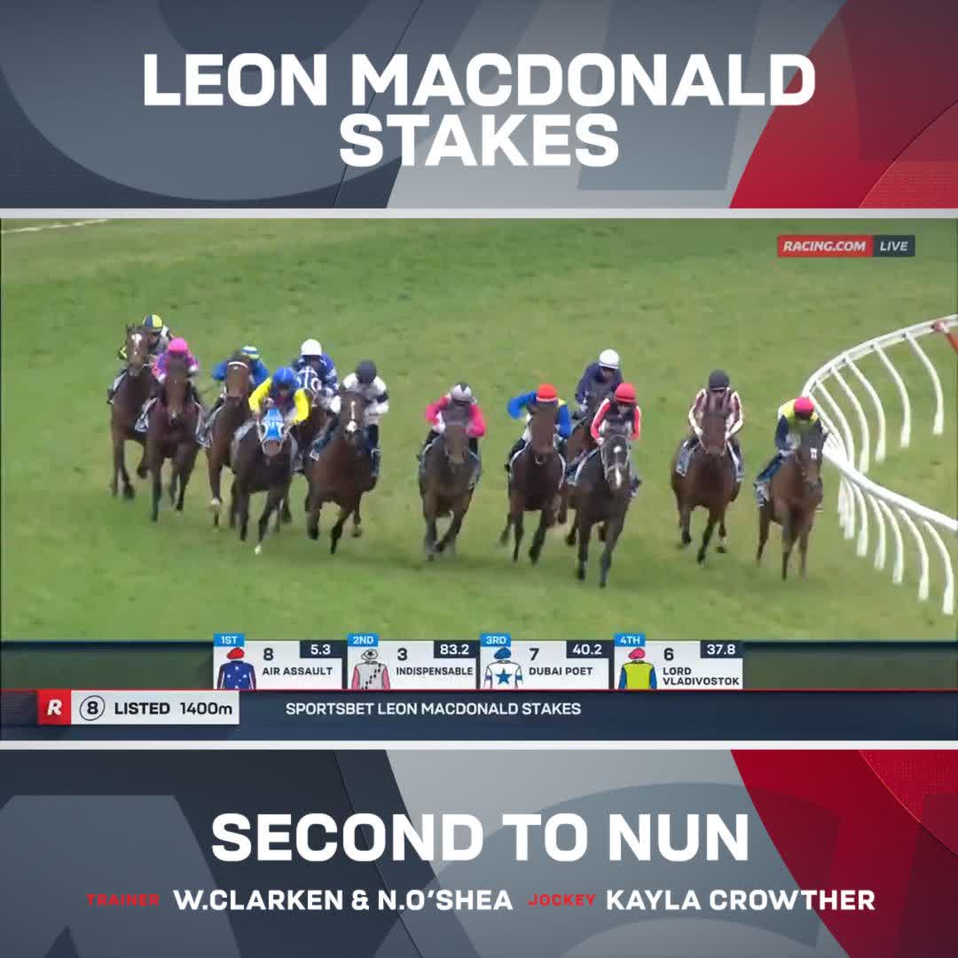 It's Second To Nun's Leon Macdonald Stakes! 🔥 Congratulations to breeder & part-owner, John Kelton 👏 Kayla Crowther Clarken Racing