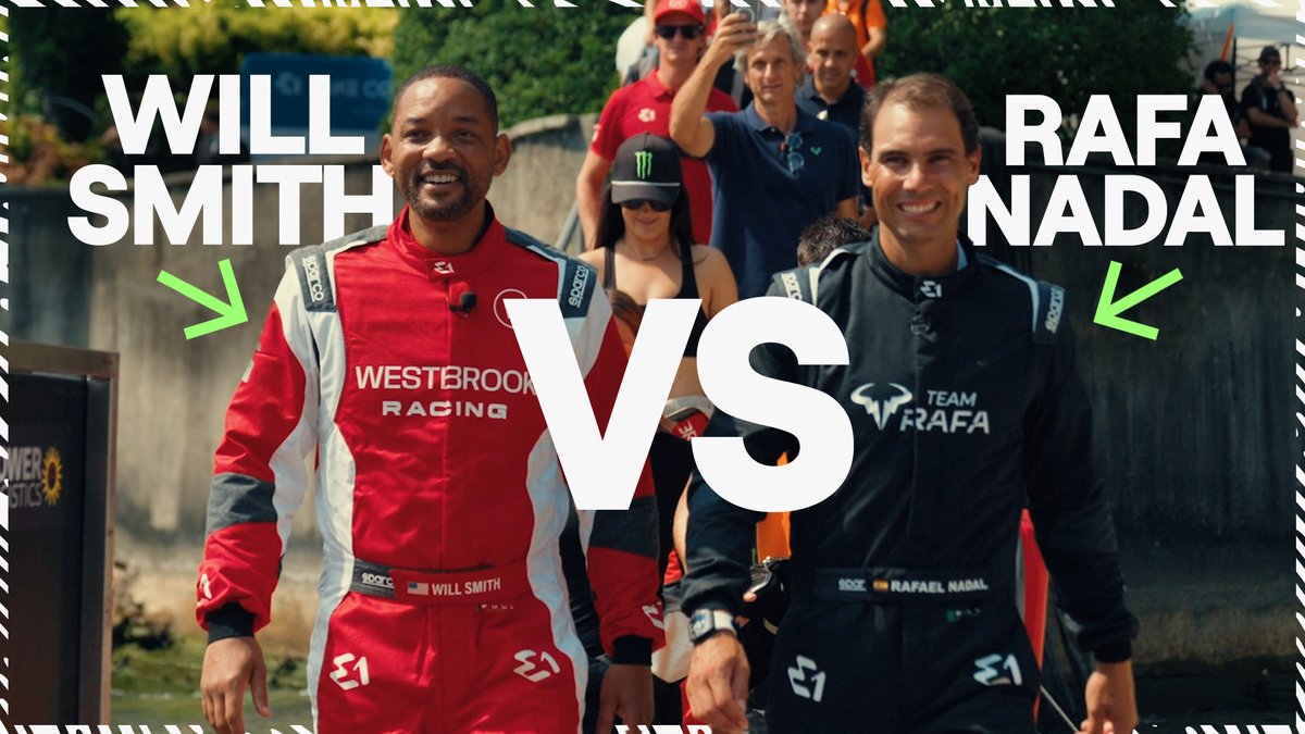 Will Smith VS Rafa Nadal ⚡️ When you've got two legendary E1 Team Owners on-site it would be rude not to do a drag race, wouldn't it 😏 #E1Series | #ChampionsOfTheWater