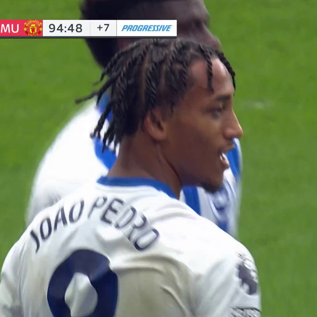 Joao Pedro comes up with a HUGE late goal to snatch the lead for Brighton. 😲 #MyPLMorning 📺 Peacock