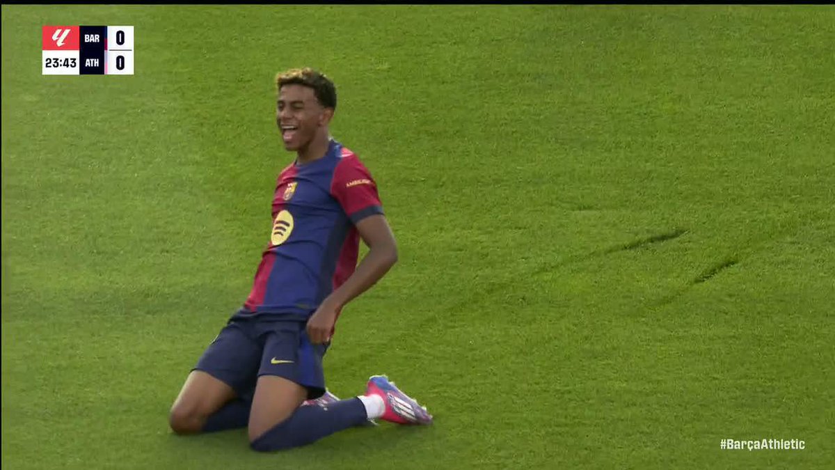 LAMINE YAMAL FROM OUTSIDE THE BOX FOR HIS FIRST GOAL OF THE SEASON 😱