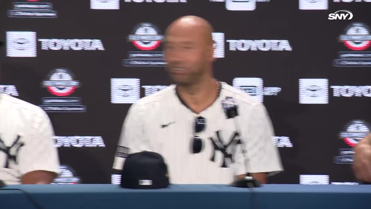 Alex Rodriguez was asked about getting to put his Yankees jersey back on again. Derek Jeter: "He wears it at home all the time" 😭
