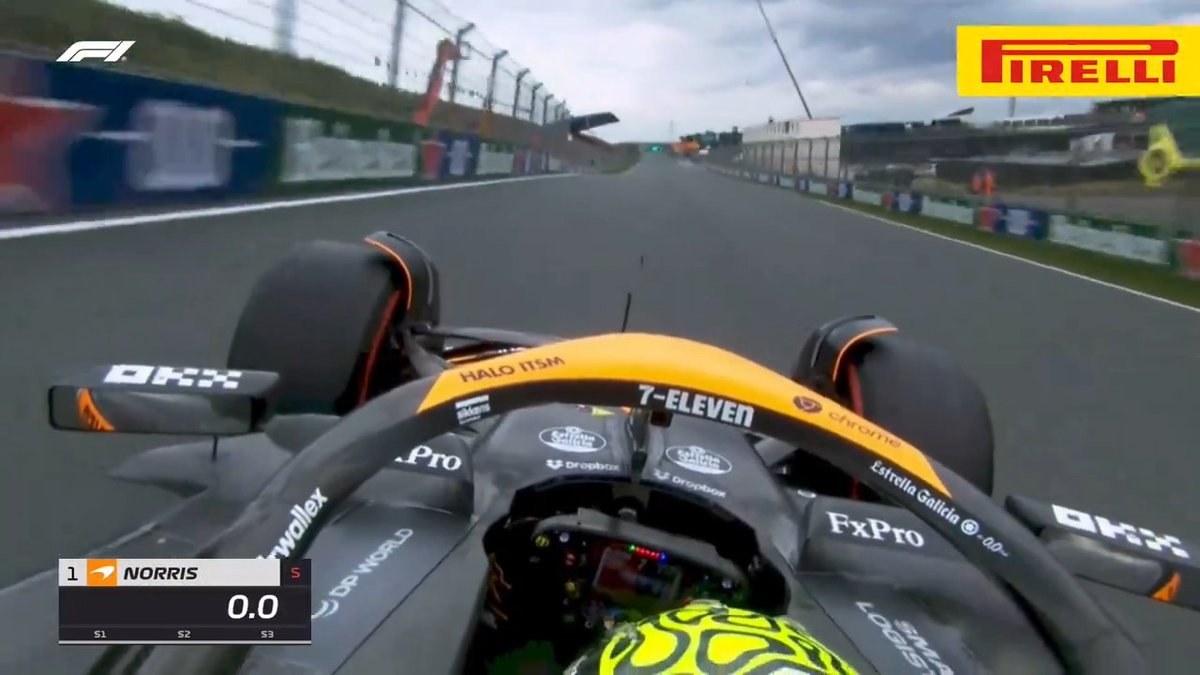 Watch Lando Norris soar through the sand dunes (via gyro cam) as he secured pole position at Zandvoort 💪 #F1 #DutchGP Pirelli Motorsport