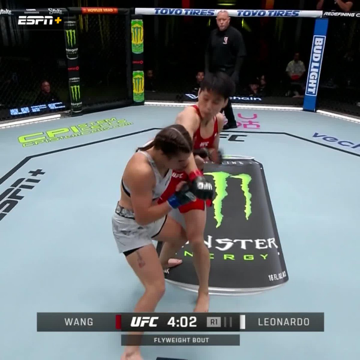 WANG CONG GETS THE K.O. ONE MINUTE INTO HER UFC DEBUT 💥#UFCVegas96
