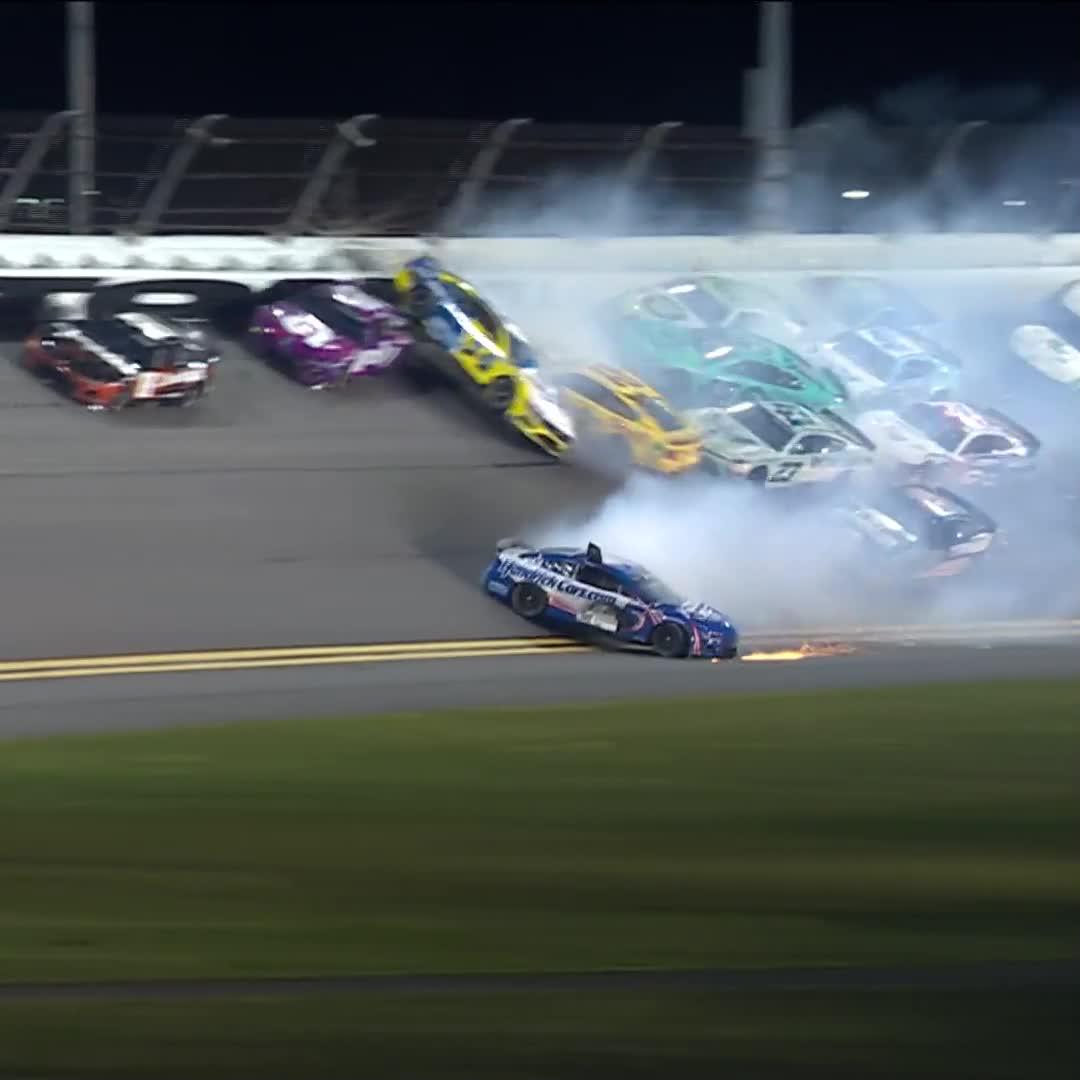The No. 34 spins in front of the field, and multiple cars are collected!