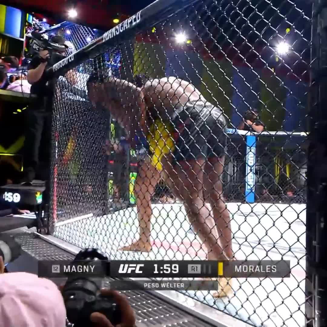 BOOM, un cambio marca Morales en round 1! #UFCVegas96