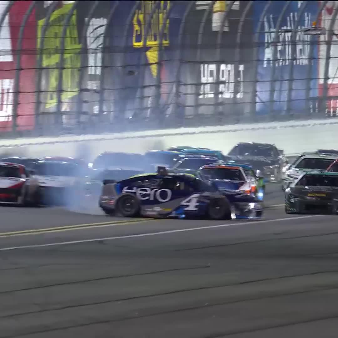 Take a look at what happened on the backstretch at Daytona International Speedway. Josh Berry exited the vehicle and gave a thumbs up to the crowd.