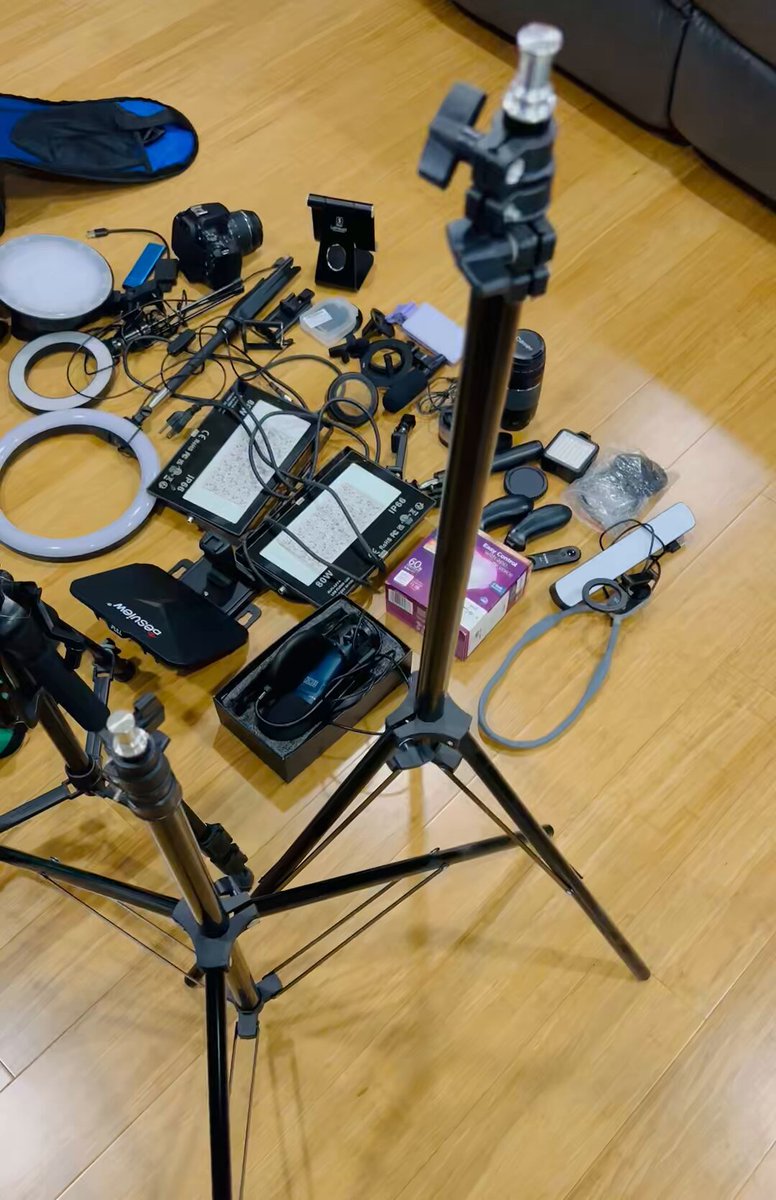 These all content making equipment I purchased in a period of 4 years. From podcasting, to video making on YouTube (100+ videos), to TikTok videos, voice overs and more. I used to travel to places to explore and make videos of it. I used to travel to haunted places. I purchased a Canon SL3 years ago for a better picture quality, but when Nigerian election campaign came up in 2022, I abandoned everything to “contribute.” Look at everything I abandoned. Many of you started following me for politics so you didn’t know I had hobbies and things I loved doing before that. These things give me joy. I don’t plan to return to politics anymore so today, I decided to dust off my gears that have accumulated dust and dirt over the years from lack of use. So you’ll be seeing different content on my page going forward. I hope you respect that.
