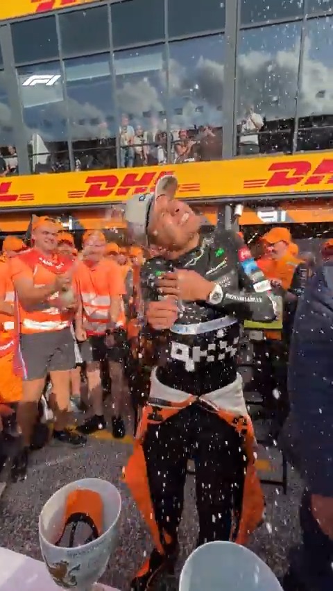 Victory tastes sweet for McLaren Mastercard Formula 1 Team 🏆🧡 #F1 #DutchGP