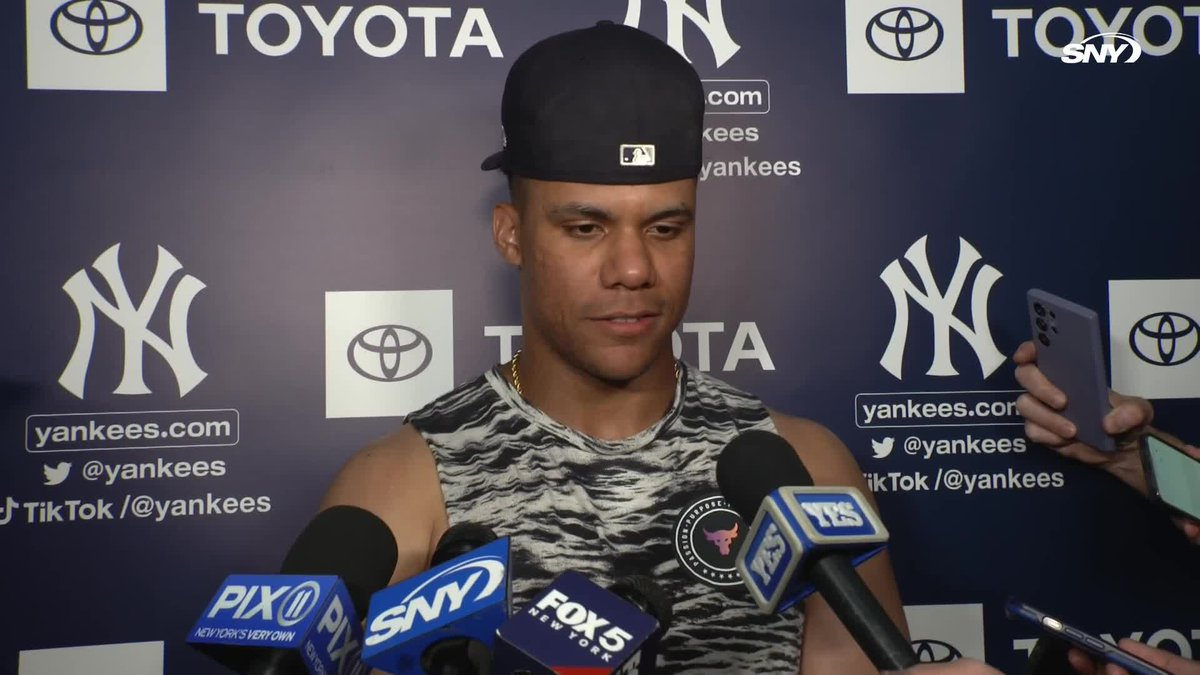 Juan Soto was asked about the "please stay Soto" chants: "I don't know. They have to talk to Cashman" 😂