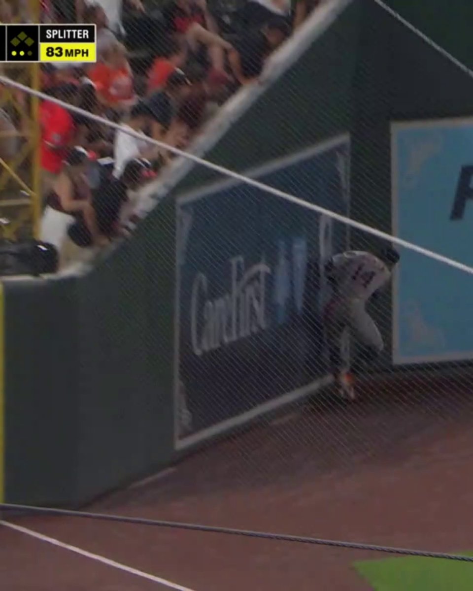 Mauricio Dubon crashed into the wall after making an incredible catch. He was able to walk off the field under his own power, but was subbed out of the game.