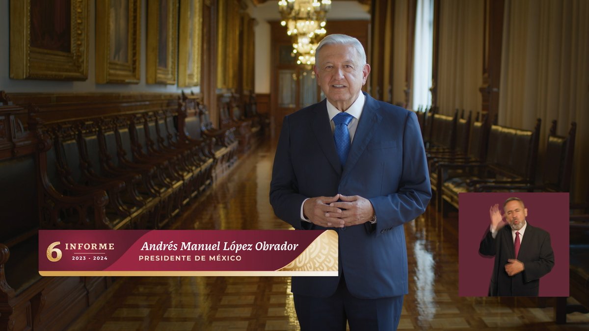 A partir de mañana empiezan a salir estos mensajes en radio y televisión, como lo permite la ley, por mi sexto y último informe. Gracias.