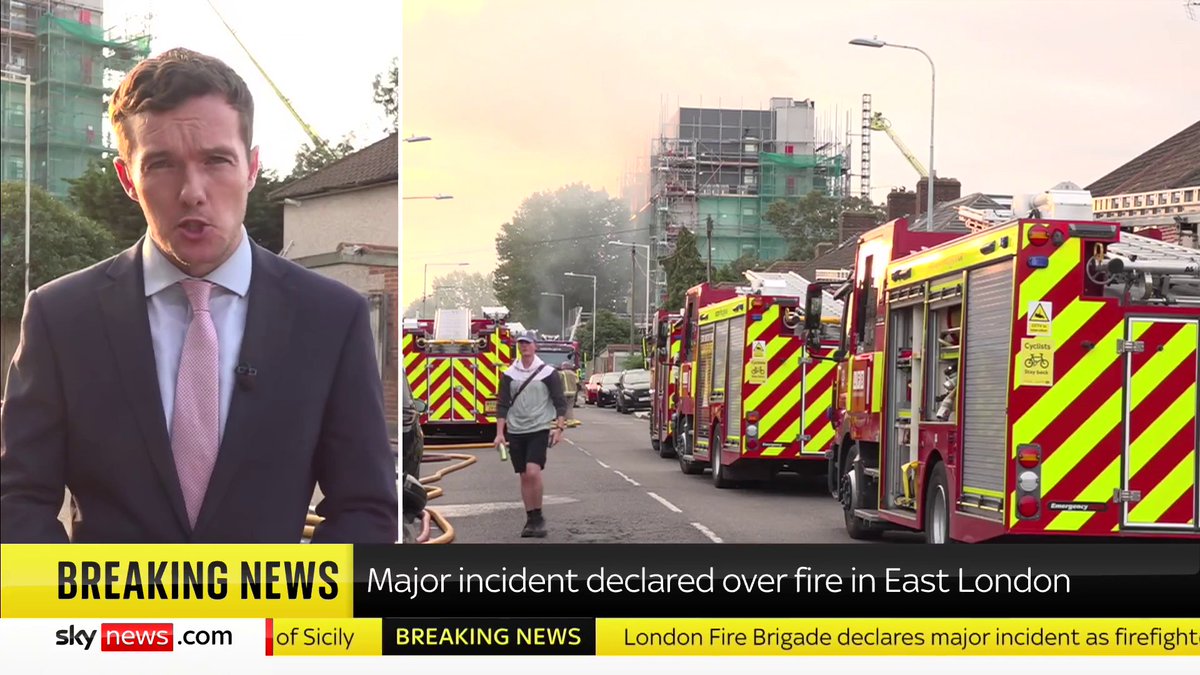 BREAKING: Over 200 firefighters are responding to a fire in east London. Dozens of people, including children, have been evacuated from the building Sky's Matthew Thompson has the latest from Dagenham Full story: