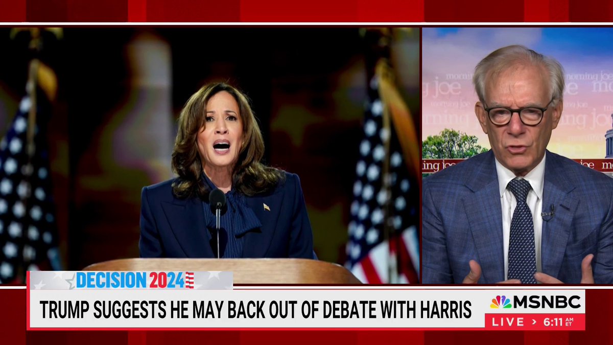 .David Ignatius: "As he plans for the debate, he has to appreciate that she is charismatic and charming on TV in a way that he fancies he is. The camera loves Kamala Harris... Donald Trump knows TV. He's smart enough to know he has a problem here and he hasn't figured it out."