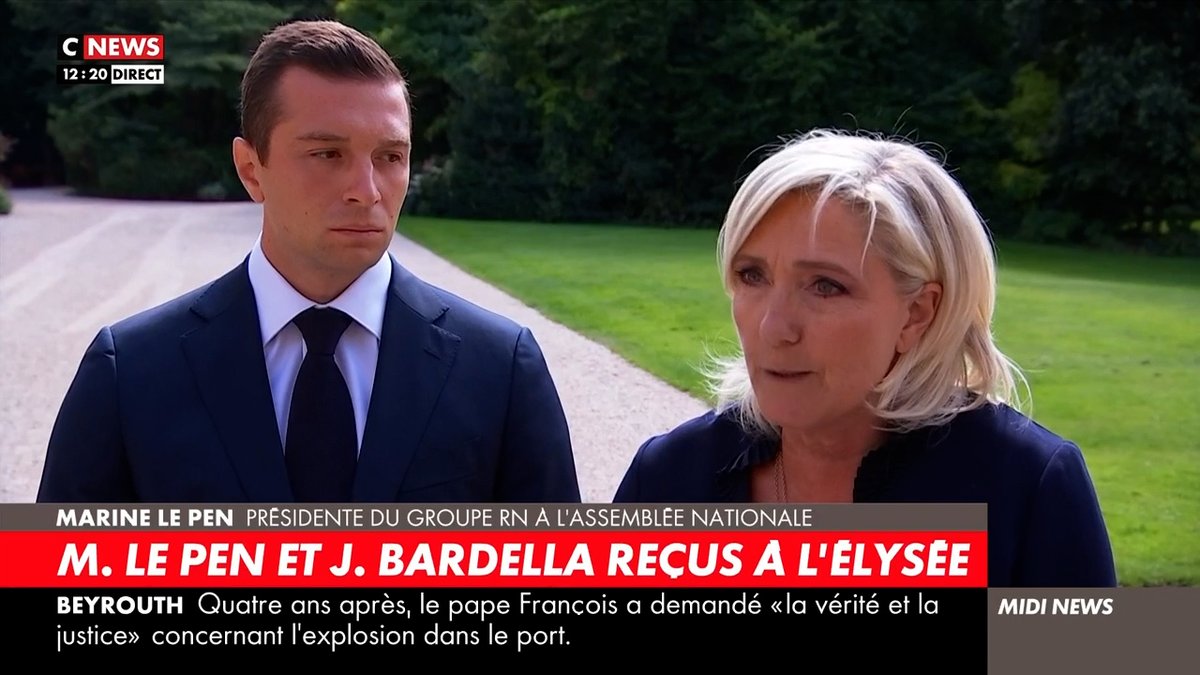 Nous avons demandé au président de la République que le Premier ministre qui sera choisi soit respectueux des 11 millions de Français qui ont voté pour le Rassemblement National. La manière dont ils ont été traités ces dernières semaines est inadmissible.