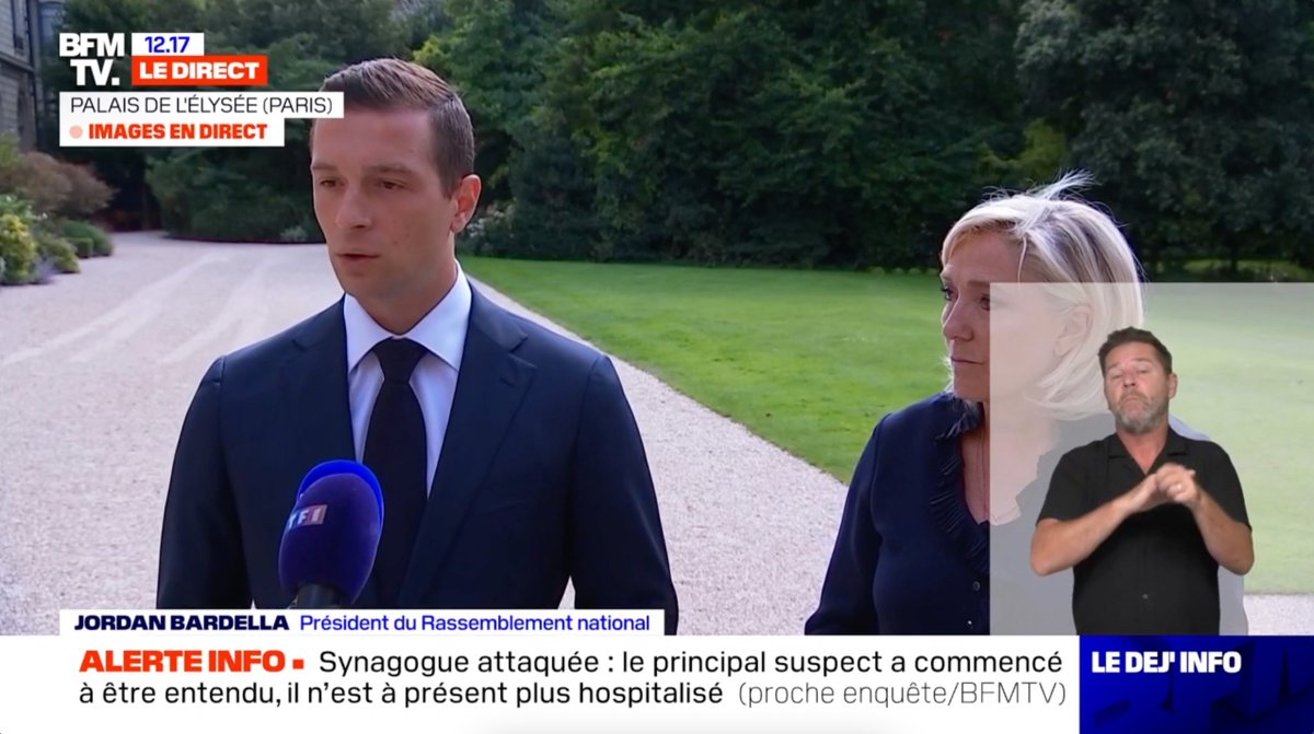 Nous avons relayé auprès du président de la République les inquiétudes des Français concernant leur pouvoir d'achat, la sécurité, l'immigration, et la paralysie du pays. Nous ferons en sorte que les 11 millions d'électeurs du Rassemblement National soient entendus et respectés.