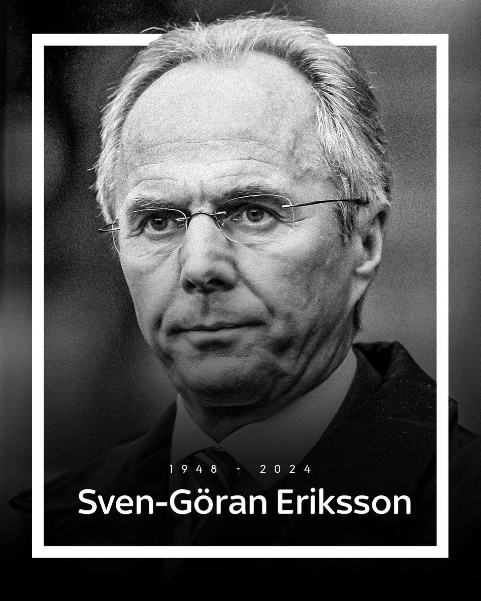 Former England manager Sven-Goran Eriksson has died at the age of 76.
