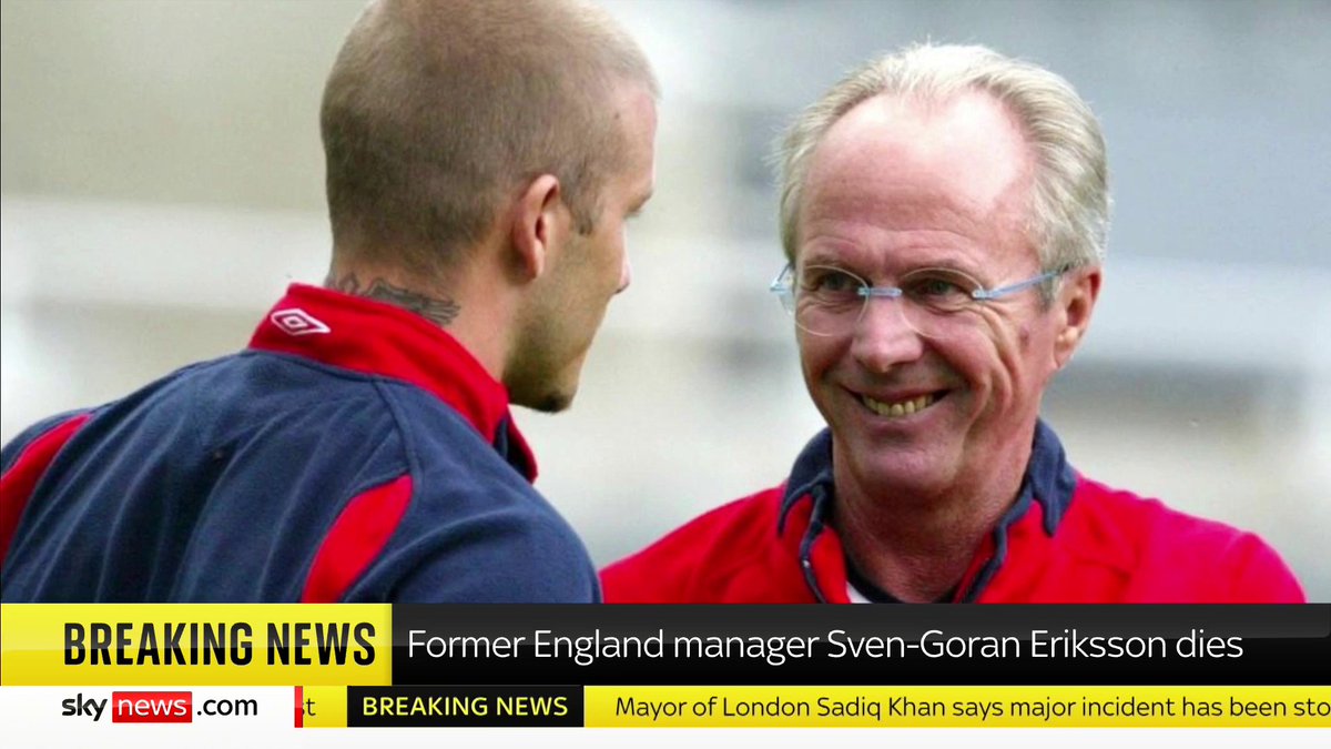 BREAKING: Former England manager Sven-Goran Eriksson has died at the age of 76, his family has said. 📺 Sky 501, Virgin 602, Freeview 233 and YouTube