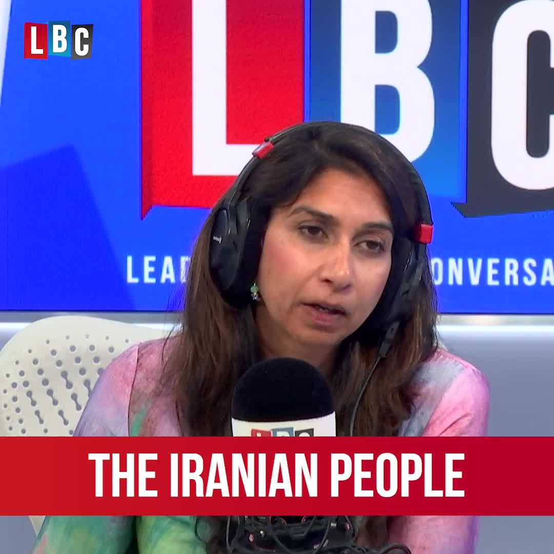 'Spot on. I couldn't have put it more powerfully myself.' Suella Braverman agrees with caller Damon's assertion that the West is 'pussyfooting' around Iran, adding that Joe Biden has to 'carry the can for appeasing' its regime.