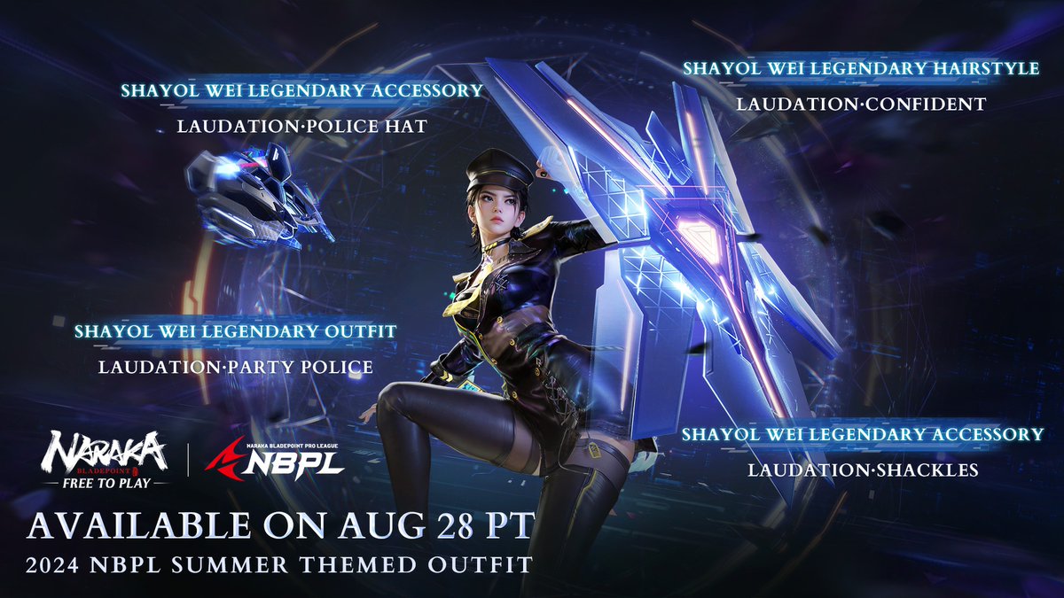 Officer Shayol needs a minute for some coffee and donuts. Check out the latest NBPL themed outfit for Shayol Wei, Laudation·Party Police. Available on Aug 28 PT #NARAKABLADEPOINT