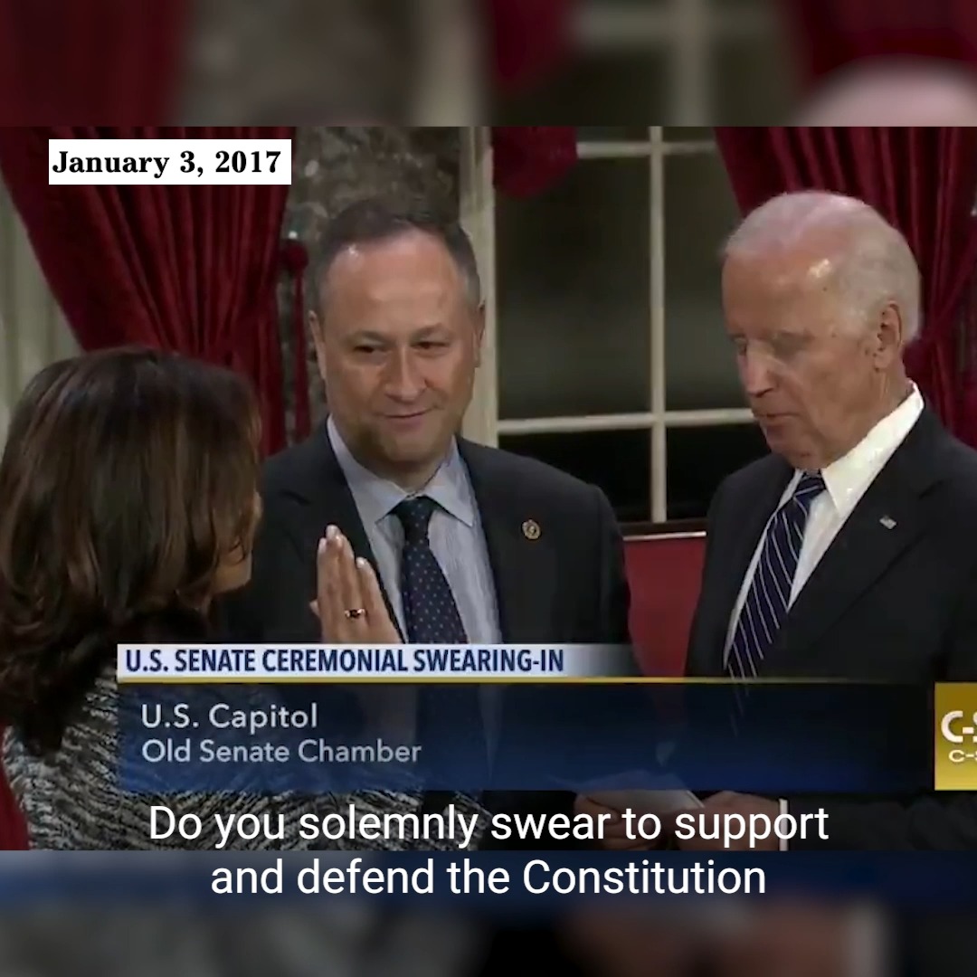 Throwback: Joe Biden swears in then-Senator Kamala Harris in 2017.