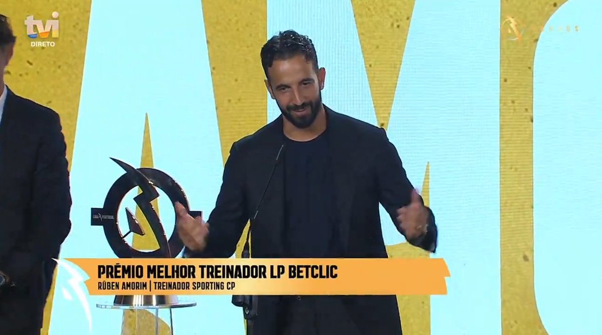 O discurso de Rúben Amorim ao receber o prémio de melhor treinador da Liga Portugal 👏
