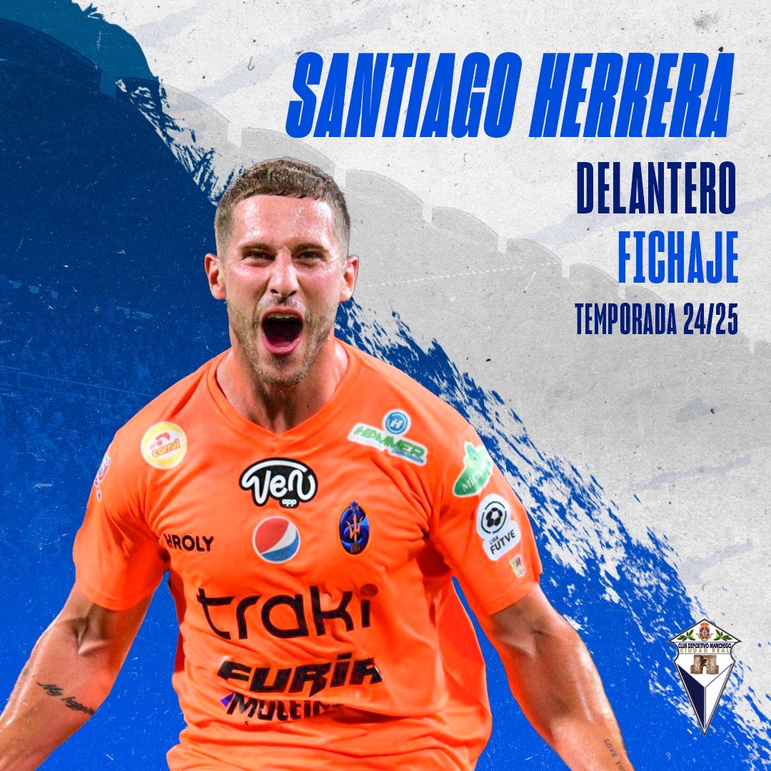 🔵 FICHAJE | DELANTERO | SANTIAGO HERRERA YALLONARDO Mancheguistas, nos envía su saludo, previo a su llegada a Ciudad Real, SANTIAGO HERRERA. que se suma a nuestro equipo para aportar experiencia y refuerzo en las labores ofensivas. Procedente de la Primera División de Venezuela, donde acumula más de 80 partidos, 6 partidos en Copa Sudamericana y 5 partidos en Copa Libertadores, competición en la que ha anotado cinco goles. También fue internacional Sub-20 con su país. SANTIAGO es un delantero centro físicamente fuerte, que trabaja mucho la presión a la defensa rival, de carácter y personalidad. ⏺️ Más datos de su trayectoria y características en el comunicado completo en la web: GRACIAS SANTI, BIENVENIDO. HAGAMOS ENTRE TODOS UN AÑO MUY BONITO. #AupaManchego 💙🤍 Monagas Sport Club