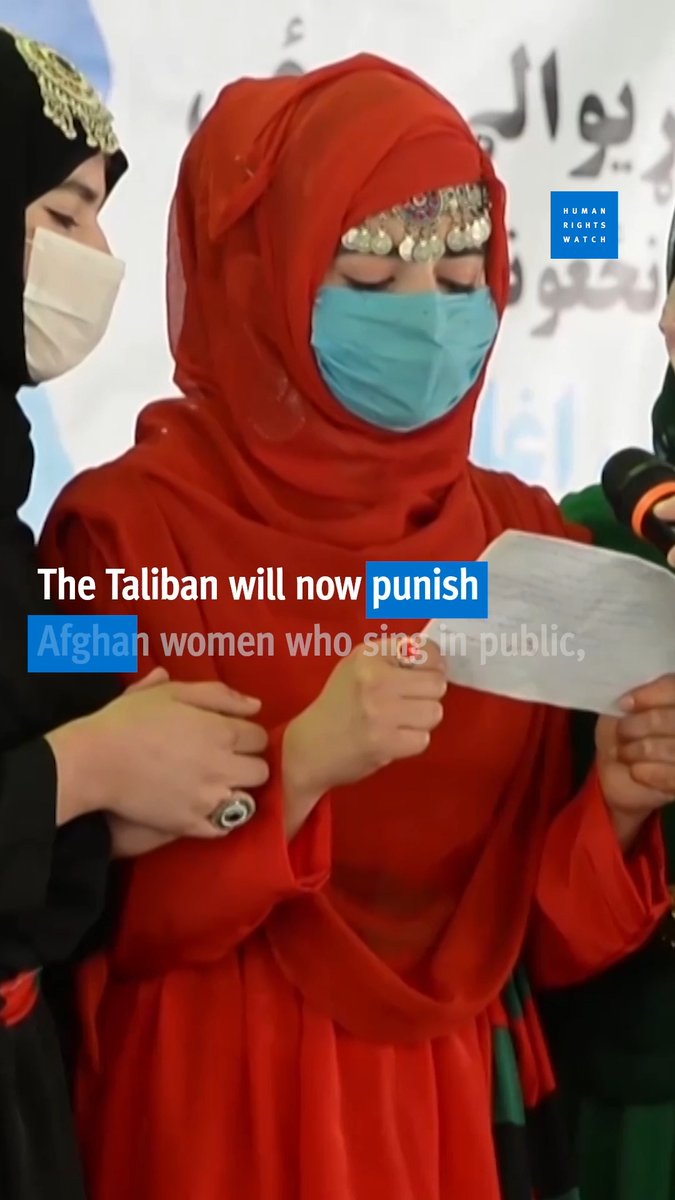 Afghan women can now be punished for singing or speaking in public. The Taliban's silencing of women’s voices in Afghanistan is abhorrent.