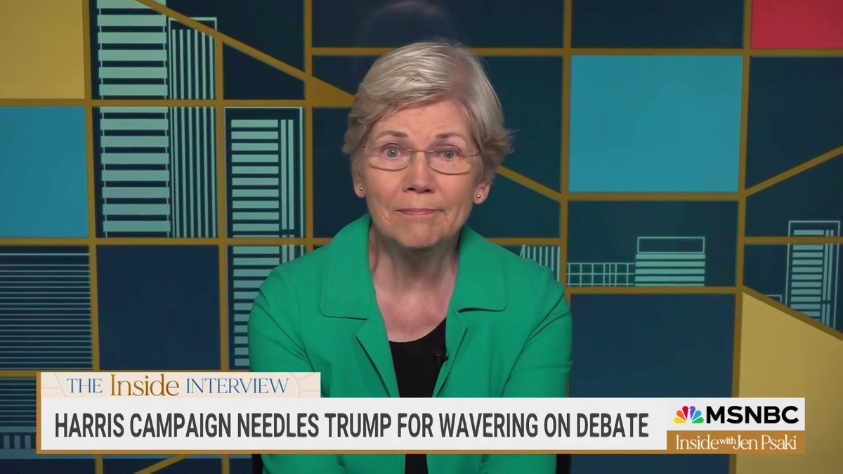 Elizabeth Warren: “Trump is scared (to debate Kamala Harris). And I think his whole team is scared. And that’s why they’re trying to find ways to muzzle him, to make this debate not happen…because Kamala is gonna wipe the floor with Donald Trump.”