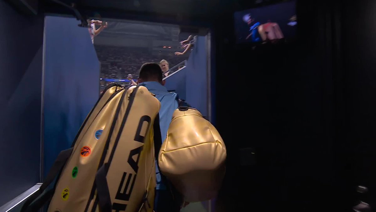 Djokovic walking out with two gold bags for his first match since the Olympics is a flex I fully approve of