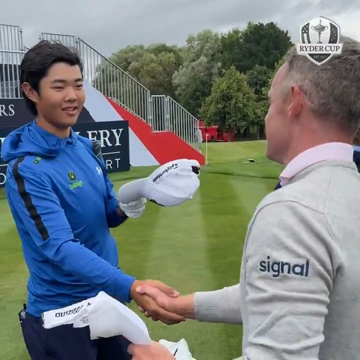 Two winners in Rome...🏆 Our Captain played nine holes with Junior Ryder Cup winner Kris Kim at The Belfry Hotel & Resort.