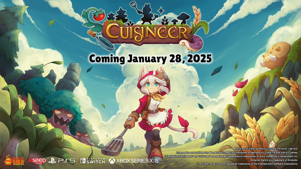The Potato Palace will soon be open on consoles! 🍳 That's right, Cuisineer is coming to Xbox Series X|S, Nintendo Switch, and PlayStation 5, serving up fresh weapons, new festivals, a wardrobe feature, and more! 🌶️🔥 Make your reservation for 01.28.25 today!
