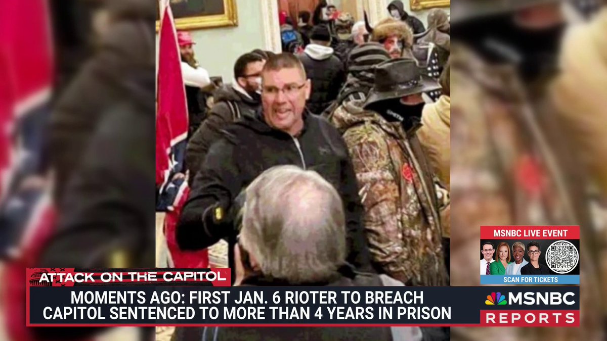 First Jan. 6 rioter to breach Capitol sentenced to more than four years in federal prison.