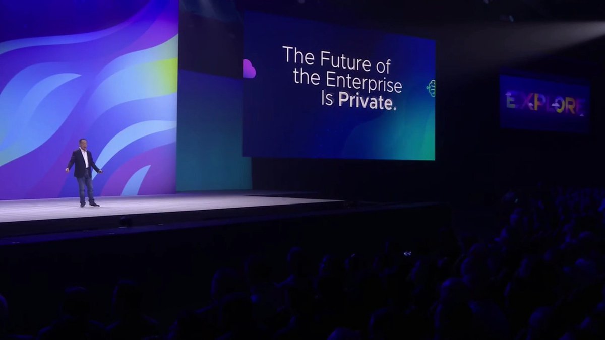 "More than 8 out of 10 CIOs today are moving workloads back on-premises. Here's my view: the future of the enterprise - your enterprises - is private. Private cloud, private AI, fueled by your own private data." - Hock Tan, President &amp; CEO, at the #VMwareExplore General Session.