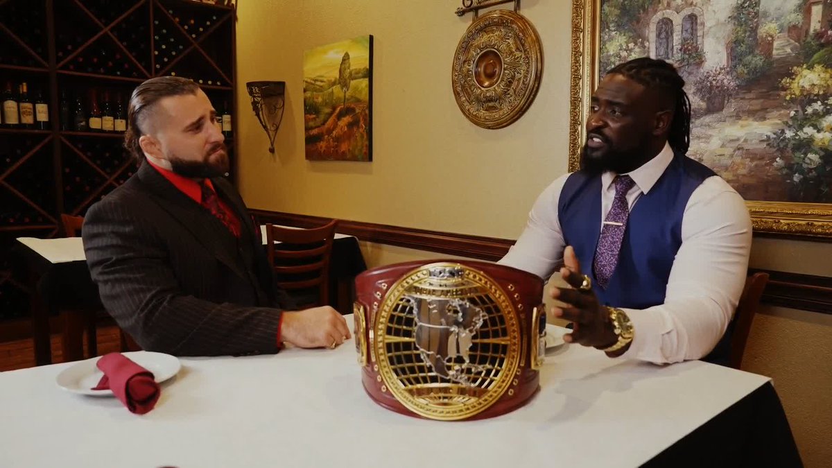 "This was inevitable. The Don versus The Ruler." Tony D’Angelo and Oba Femi wwe for the North American Championship might just steal the entire weekend! 🤌 👊 #WWENXT