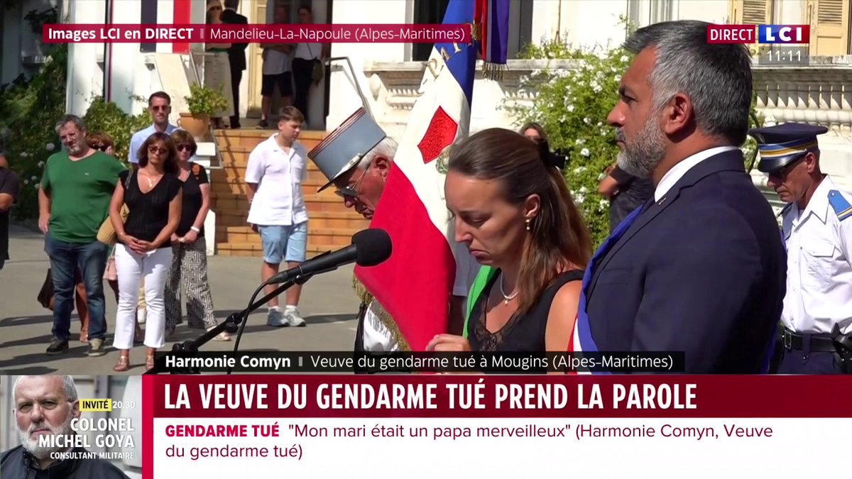 🔴 Hommage au gendarme tué "Je remercie notre France d'avoir tué mon tendre époux. La France a tué mon mari par son insuffisance, son laxisme et son excès de tolérance" : la veuve d'Eric Comyn s'exprime ⤵️