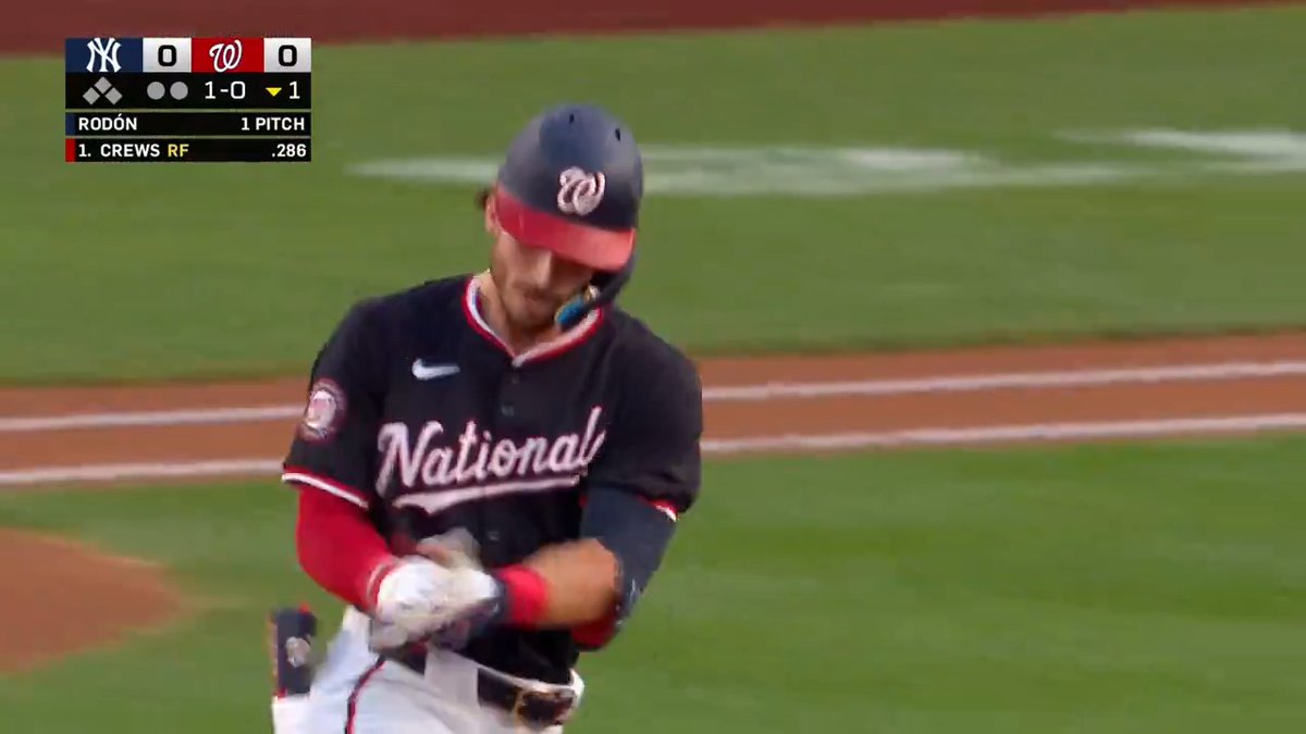 FOR THE FIRST TIME!! IN HIS MAJOR LEAGUE CAREER!! 🗣️DYLAN CREWS 🗣️DEEP TO LEFT FIELD