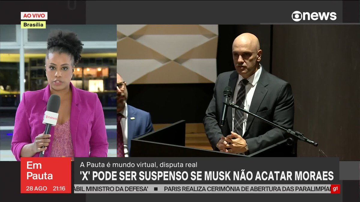 O ministro Alexandre de Moraes, do STF, deu 24 horas para que Elon Musk, dono do X, nomeie um novo representante legal da empresa no Brasil, sob risco de suspensão da rede no país. Saiba mais com Karla Lucena. ➡ Assista ao #EmPauta: #GloboNews