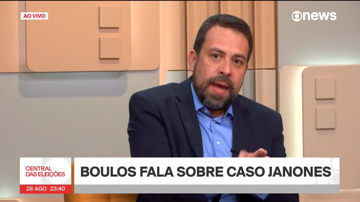 Uma saraivada de boas perguntas sobre Boulos ter absolvido Janones da rachadinha. Um combo que o candidato conseguiu se esquivar e se sair bem. Um dos melhores momentos da entrevista.