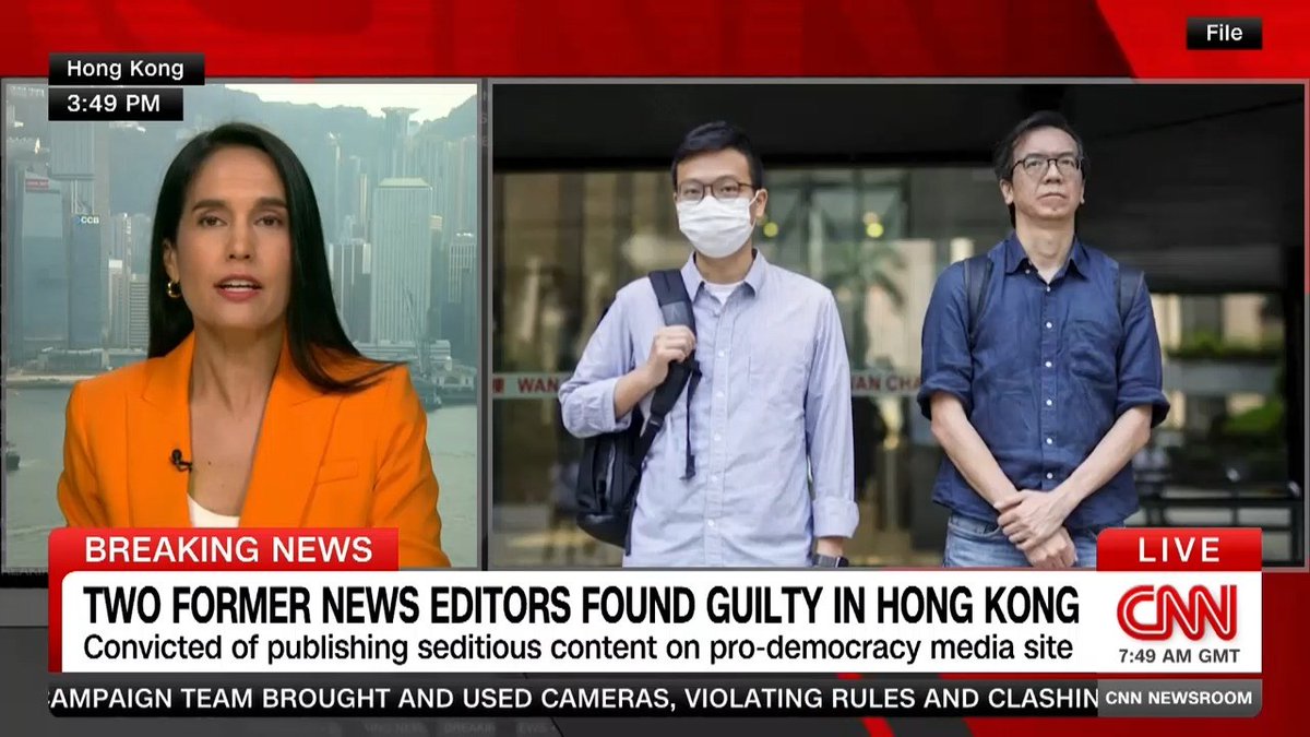 In a case that has fanned growing concerns over press freedom in Hong Kong... Two former news editors have been convicted in the sedition trial against the now-defunct "Stand News." Chris Lau Jadyn Beverley Sham 😄🇦🇺🐨🪴