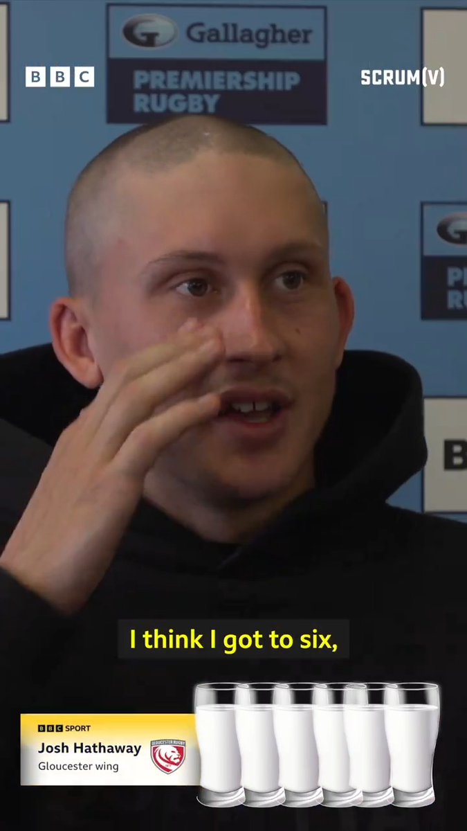 20 minutes to down 8 pints of milk! 🥛 The stakes? Shaving your head if you fail 👀 Gloucester players Christian Wade, Tomos Williams, and Josh Hathaway gave it a go... and let's just say the clippers came out! 😂 #BBCRugby