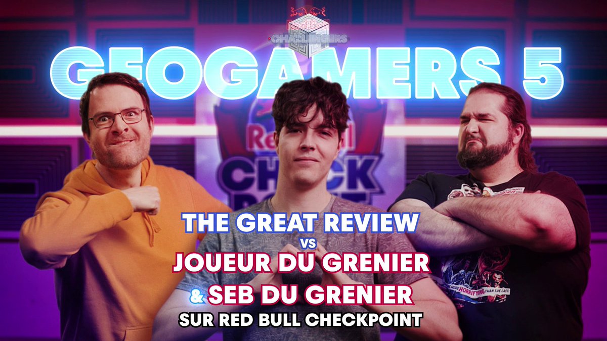 Après trois victoires dans le Cube, Review va faire face à son plus gros challenge. Réussira-t-il à conserver son titre face à Joueur du Grenier et @Seb_Du_Grenier ? Le 5e épisode de Red Bull GeoGamers vendredi à 17h en YouTube Première ici : 👉