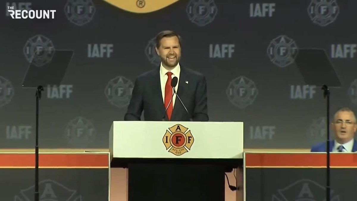 JD Vance is booed before he speaks in front of a firefighters union in Boston. "Sounds like we got some fans and some haters. That's okay."