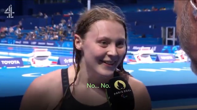 Teenager Poppy Maskill lost for words after making history in Paris. #C4Paralympics #ParalympicGames #Paris2024