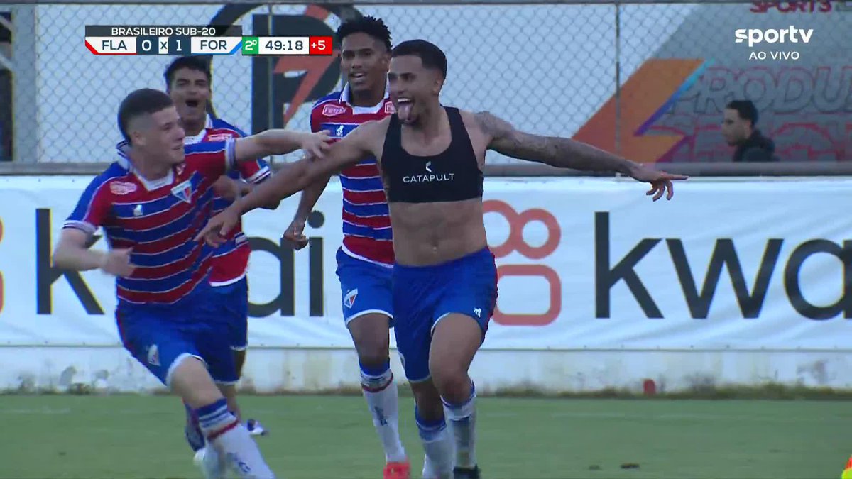 Deu Laion! O Fortaleza colecionou chances diante do Flamengo, na Gávea, enfim marcou no último minuto dos acréscimos e avançou à fase semifinal do Brasileirão Sub-20!